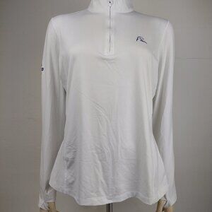Rhoback white 1/4 zip lightweight pullover jacket top womens Medium